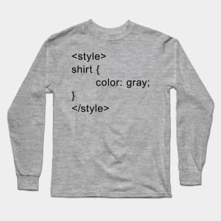 HTML Style - Gray Long Sleeve T-Shirt